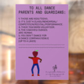 Dance Parent Erinnerung Apple Lavender Fensteraufkleber (Blatt 2)