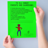 Dance Parent Erinnerung Apple Limon Flyer (Hand)