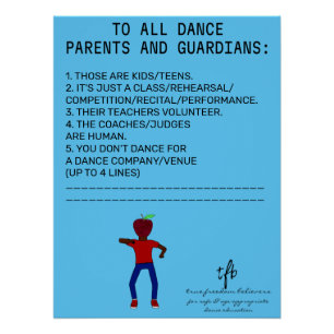 Dance Parent Erinnerung Apple Sky Blue Poster