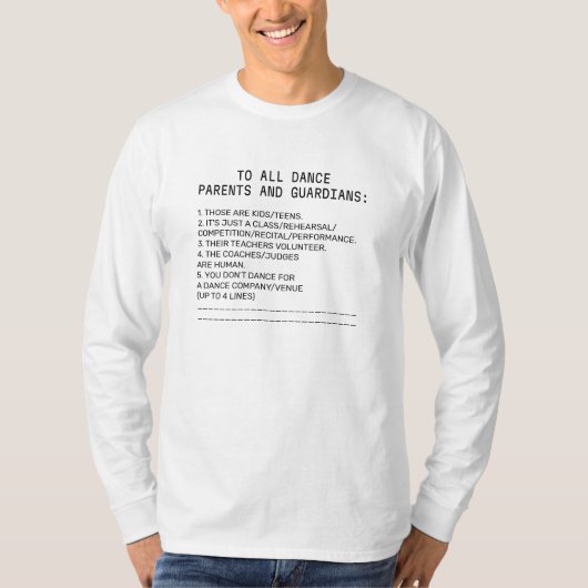 Dance Parent Erinnerung Apple Unisex Long Sleeve T-Shirt (Vorderseite)