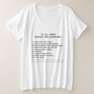 Dance Parent Erinnerung Banana Große Größe T-Shirt