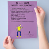 Dance Parent Erinnerung Banana Lavender Flyer (Hand)