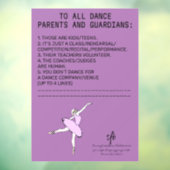 Dance Parent Erinnerung Sheep Lavender Fensteraufkleber (Blatt 3)