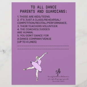 Dance Parent Erinnerung Sheep Lavender Flyer