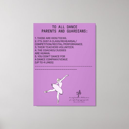 Dance Parent Erinnerung Sheep Lavender Leinwanddruck (Vorderseite)