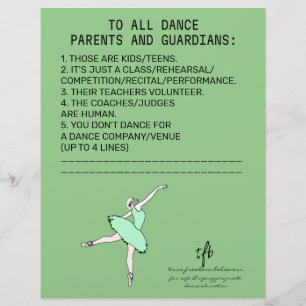 Dance Parent Erinnerung Sheep Sage Flyer