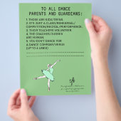 Dance Parent Erinnerung Sheep Sage Flyer (Hand)