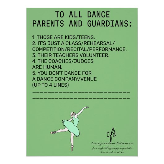 Dance Parent Erinnerung Sheep Sage Poster (Vorderseite)