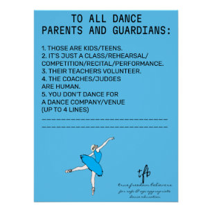 Dance Parent Erinnerung Sheep Sky Blue Poster