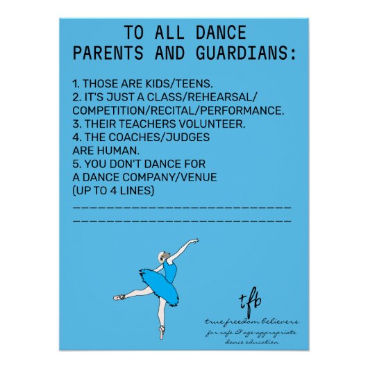Dance Parent Erinnerung Sheep Sky Blue Poster (Vorderseite)