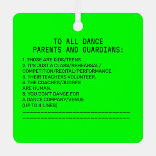 Dance Parent Reminder Apple Lime Ornament Aus Metall