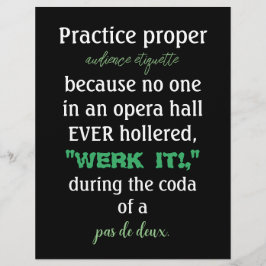 Dance Parents Audience Etiquette Green Flyer