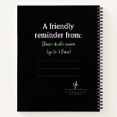 Dance Parents Audience Etiquette Green Notizblock (Rückseite)