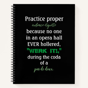 Dance Parents Audience Etiquette Green Notizblock