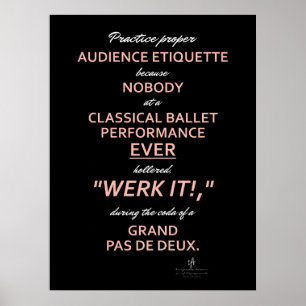 Dance Parters Audience Etiquette II Melon/White Poster
