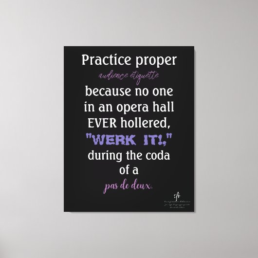 Dance Parters Audience Etiquette Lavender Leinwanddruck (Vorderseite)