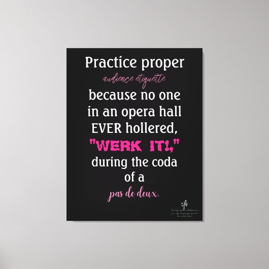 Dance Parters Audience Etiquette Pink Leinwanddruck (Vorderseite)