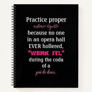 Dance Parters Audience Etiquette Pink Notizblock