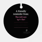 Dance Parters Audience Etiquette Pink Ornament Aus Metall (Rückseite)