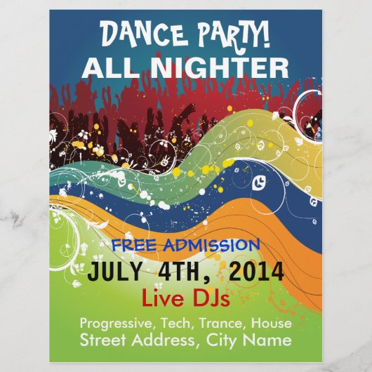 Dance Party All Nighter Flyer (Hinten)