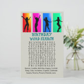 Dance Party Birthday Word Search Game (Stehend Vorderseite)
