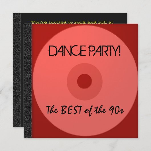 Dance Party CD Einladung (Vorne/Hinten)