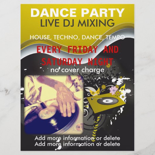 Dance Party DJ Turntable Flyer (Hinten)