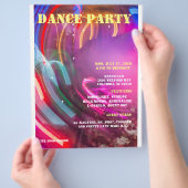 DANCE PARTY DRAAIKOLK AANPASBAAR ,TEKST. FLYER (Hand)