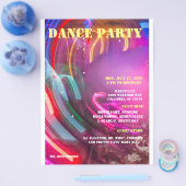 DANCE PARTY DRAAIKOLK AANPASBAAR ,TEKST. FLYER (Einzeln)