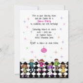 Dance Party Einladungen Kinder Diskothek Geburtsta (Vorderseite)