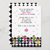 Dance Party Einladungen Kinder Diskothek Geburtsta (Vorne/Hinten)