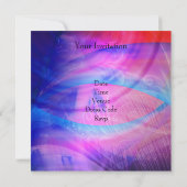 Dance Party Event Pink Blue Abstrakt Mirrorball Einladung (Rückseite)