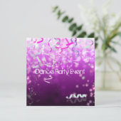 Dance Party Event Streamers Einladung (Stehend Vorderseite)