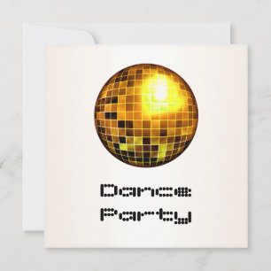 Dance Party Event White Gold Mirrorball Einladung
