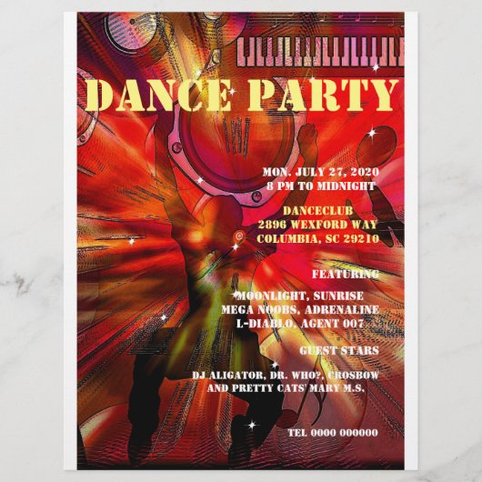 DANCE PARTY  FLYER AANPASBAAR ,TEKST (Vorne)