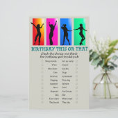 Dance Party Geburtstag Dieses oder jenes Spiel (Stehend Vorderseite)