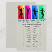 Dance Party Geburtstag Dieses oder jenes Spiel (Vorne/Hinten)