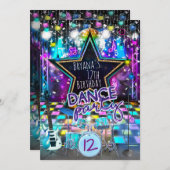 DANCE PARTY Geburtstag Musical Rock Star Einladung (Vorne/Hinten)