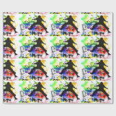 Dance Party Graffiti Wall Geschenkpapier (Flach)