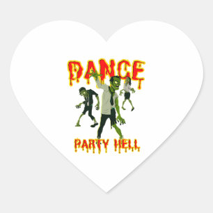 Dance Party Hell Dance Halloween Herz-Aufkleber