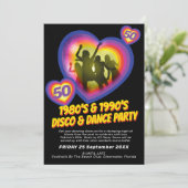 Dance Party Herz Tänzer in den 1980er Jahren Einladung (Stehend Vorderseite)