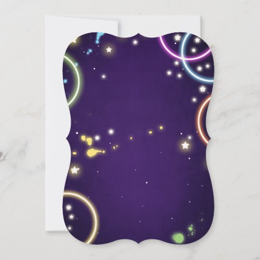 Dance Party Neon Glow Disco Einladung (Rückseite)