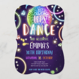 Dance Party Neon Glow Disco Einladung