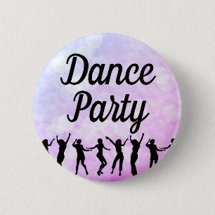 Dance Party Silhouette Dancers Button