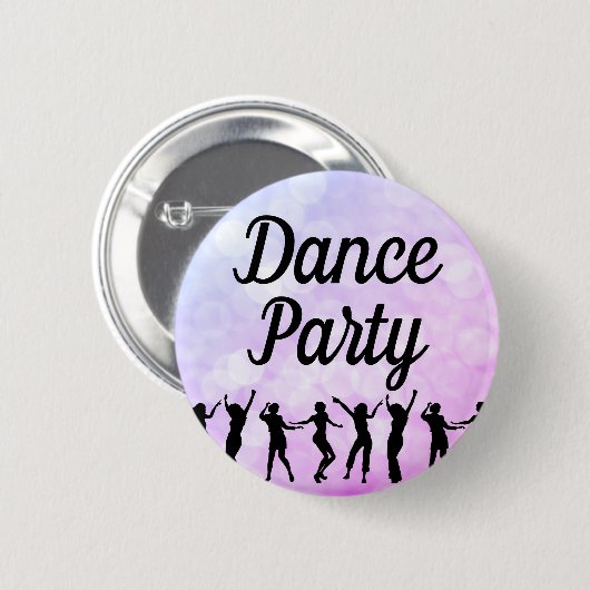 Dance Party Silhouette Dancers Button (Vorne & Hinten)