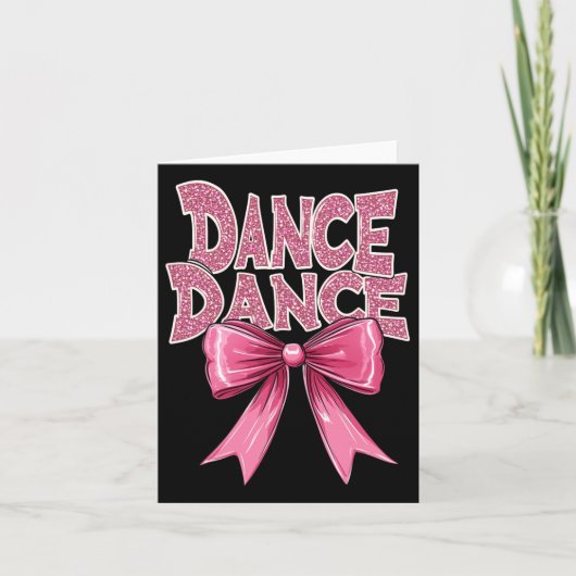 Dance Pink Dancing Bow Niedlich Ballet Erwägung Cl Karte (Vorderseite)