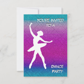 Dance Pink Lila Türkis Ombre Party Einladung
