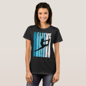 Dance Retro Believe Turquoise Dancer Dancing Fan W T-Shirt (Vorne ganz)