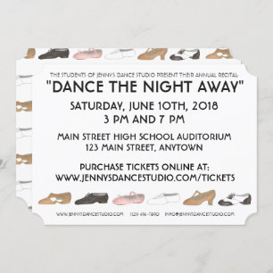 Dance School Studio Annual Erwägungsgrund Show Einladung
