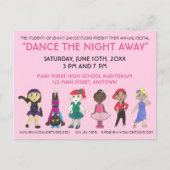 Dance School Studio Annual Erwägungsgrund Show Einladungspostkarte (Vorderseite)